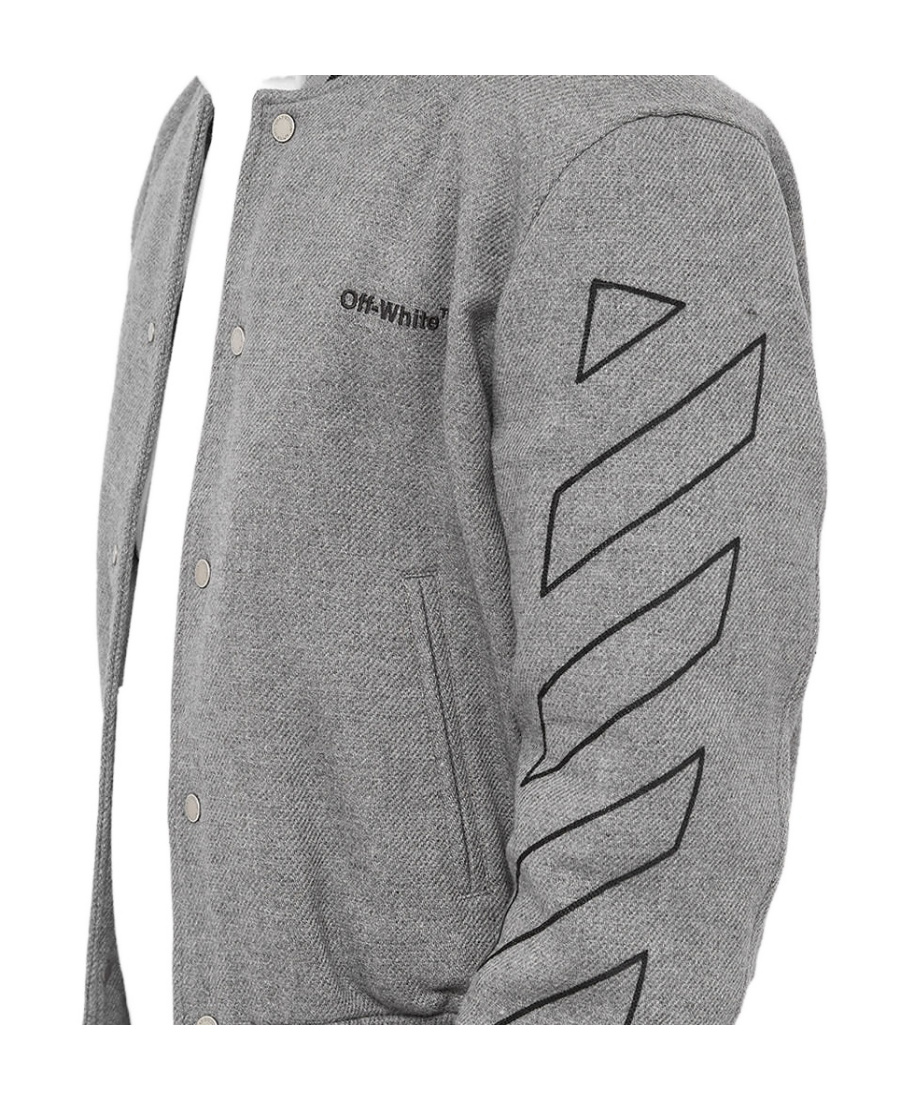 Off-white Diag-stripe Bomber Jacket In Gray