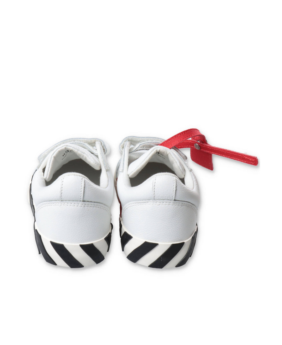 Off-white Off White Sneakers Bianche In Pelle Di Vitello Bambino In Red