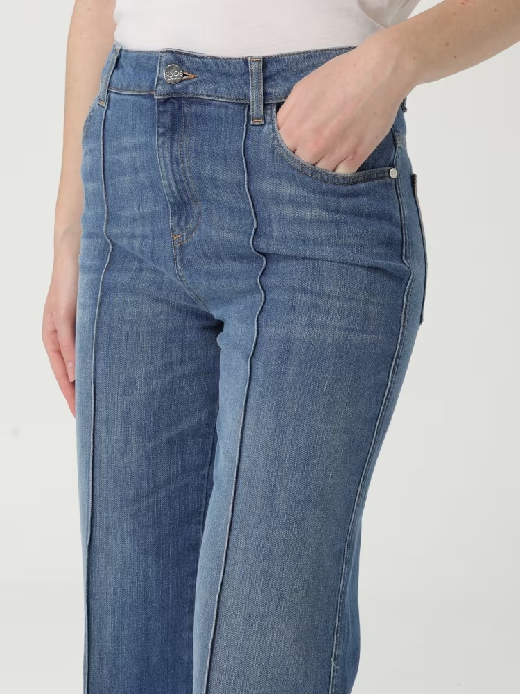 Kaos Piped-trim Jeans In Blue