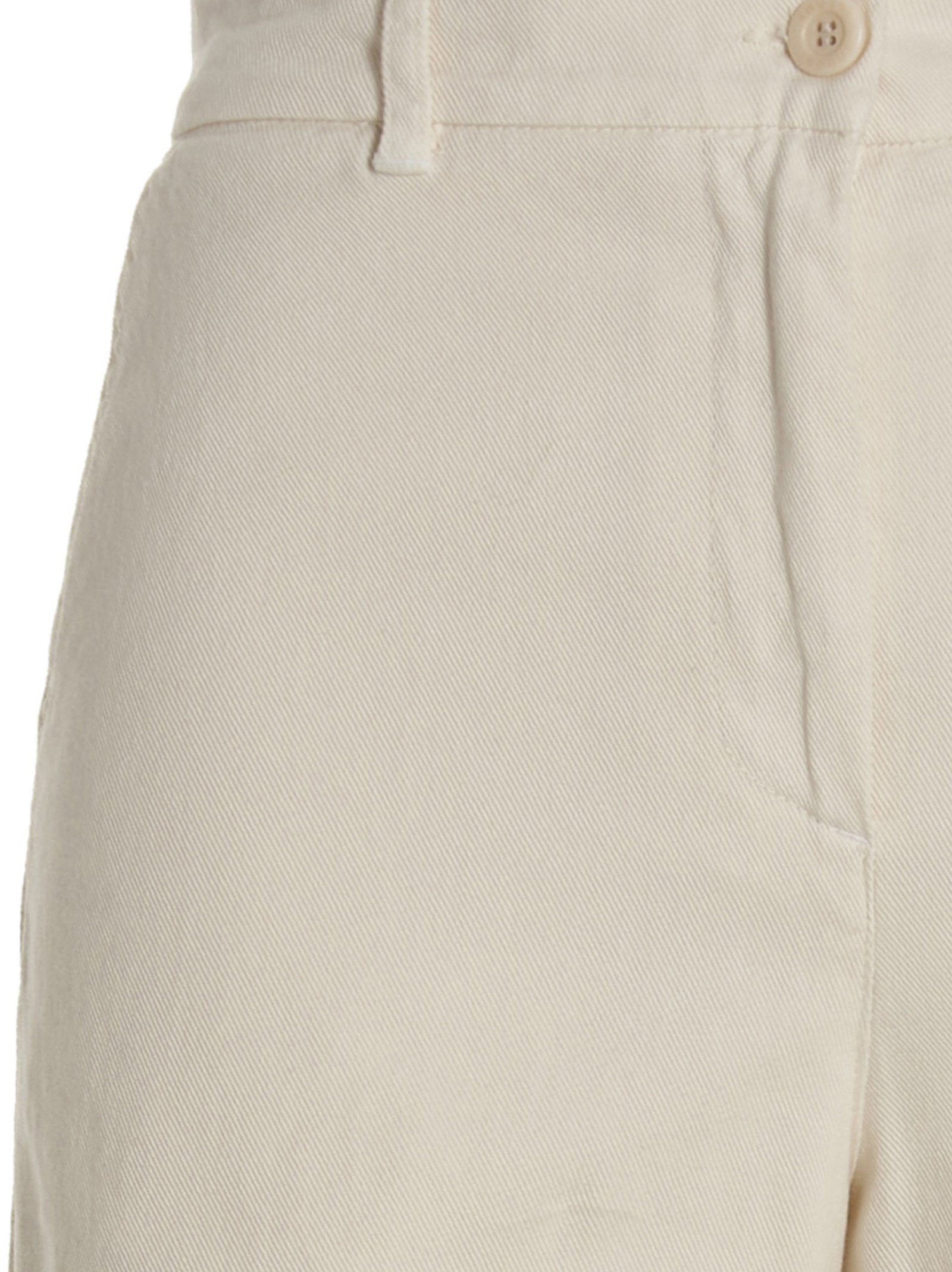 Nude High-waisted Stretch Cotton Wide Leg Jeans In White