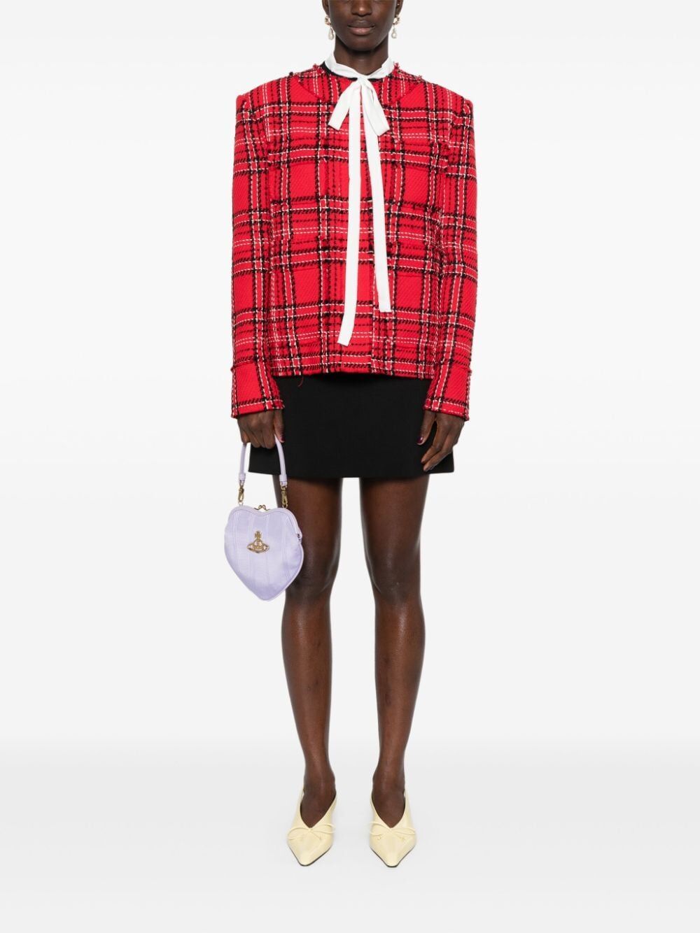 MSGM CHECKED TWEED JACKET