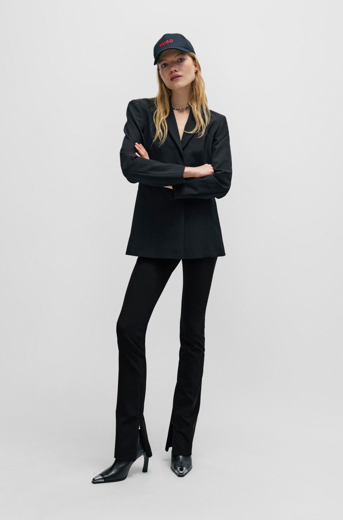 Hugo Boss Flared Leggings In Stretch Jersey In Black
