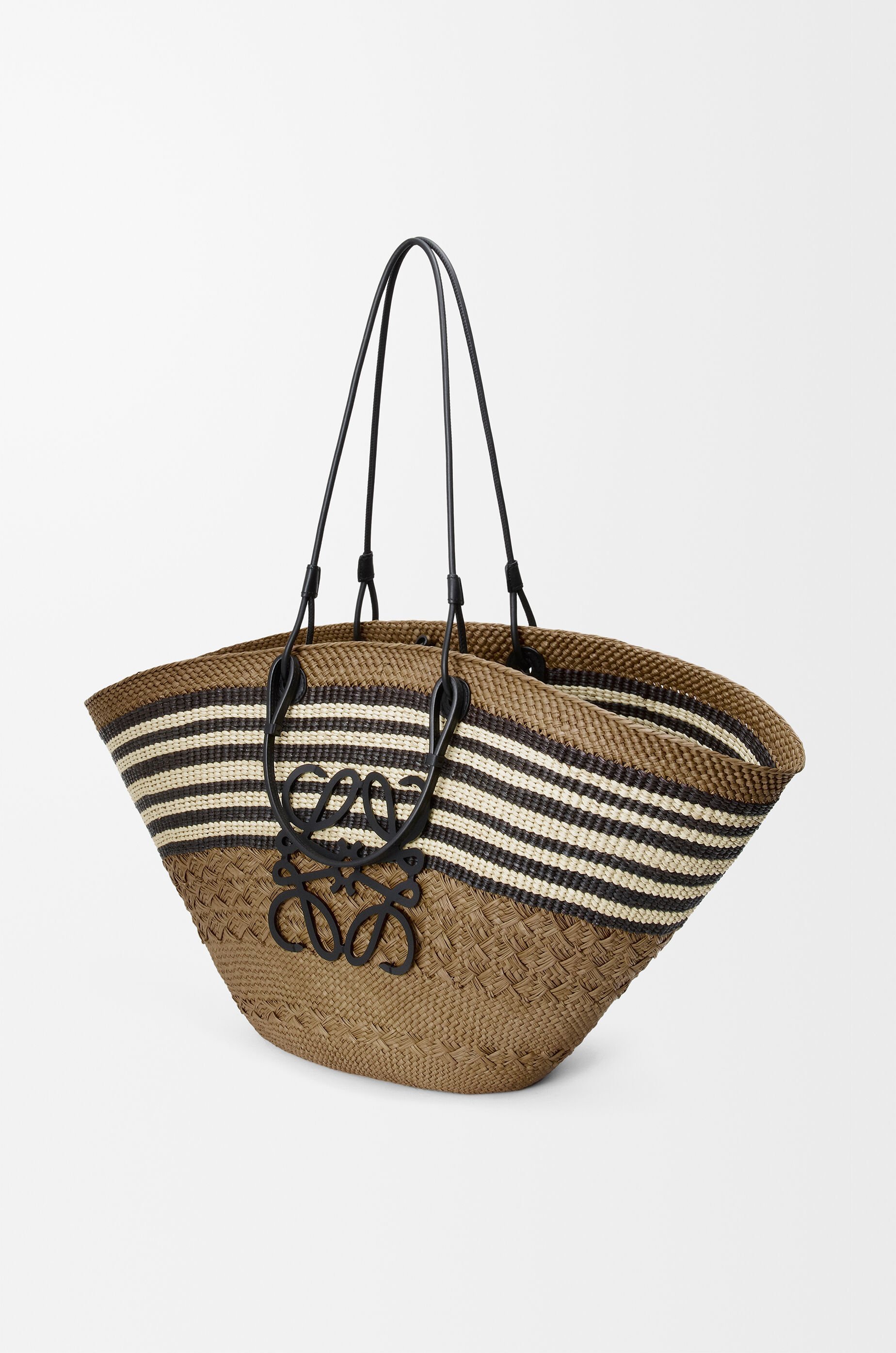 Loewe Large Anagram Basket Bag In Iraca Palm And Leather In Multi