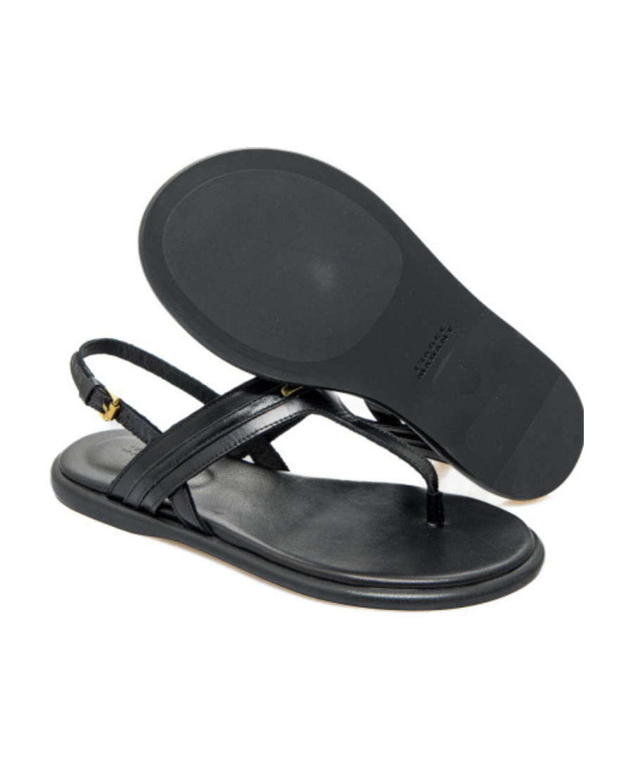 Isabel Marant Round Head Flat-soled Sandals In Black