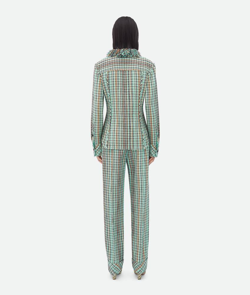 Bottega Veneta Tassel Plaid Casual Jacket In Gray