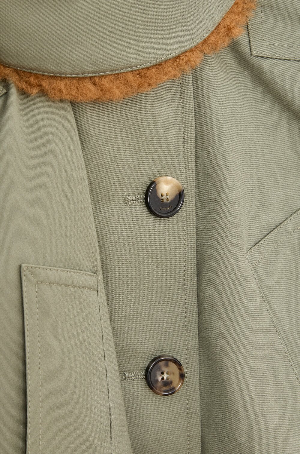 Loewe Short Parka In Cotton In Green