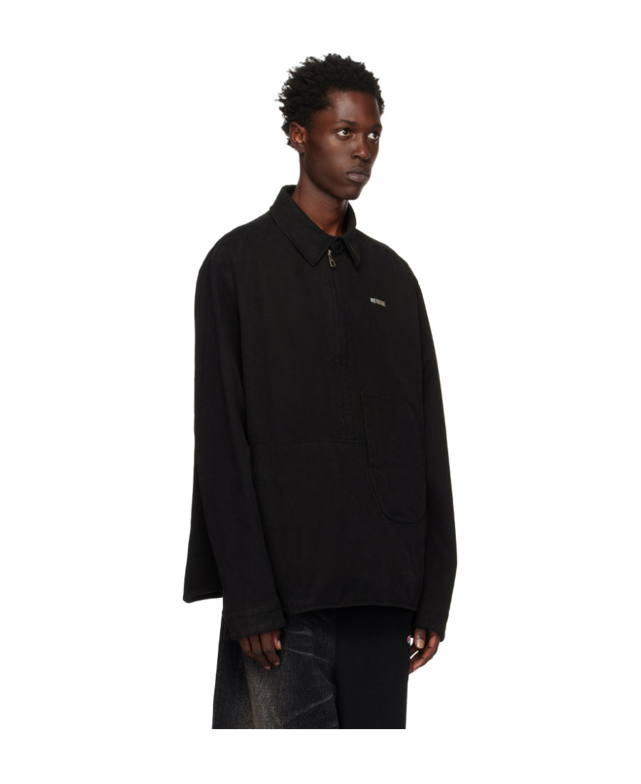 We11 Done Black Half-zip Shirt In Black