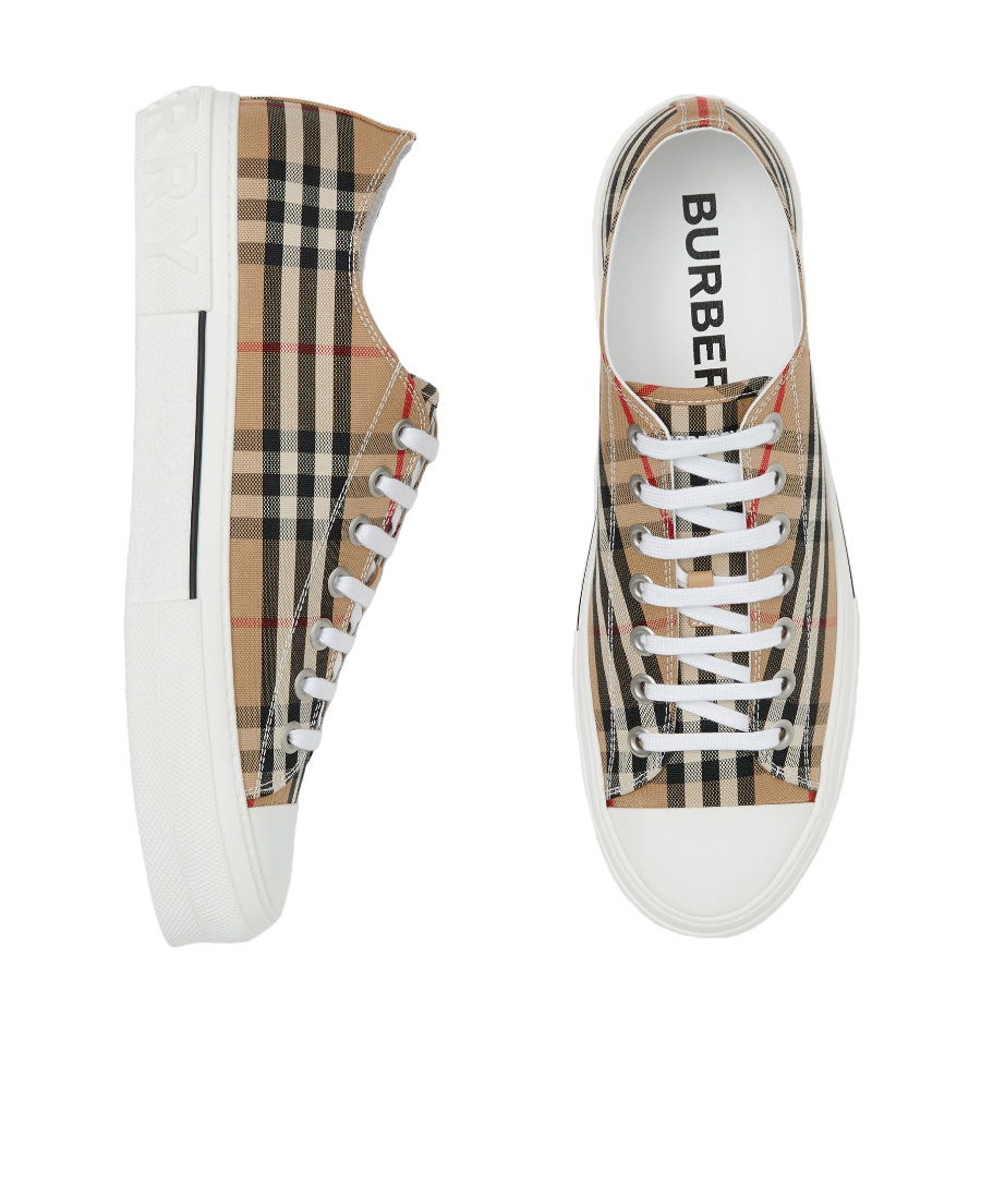 Burberry Women Vintage Check Cotton Sneakers In White