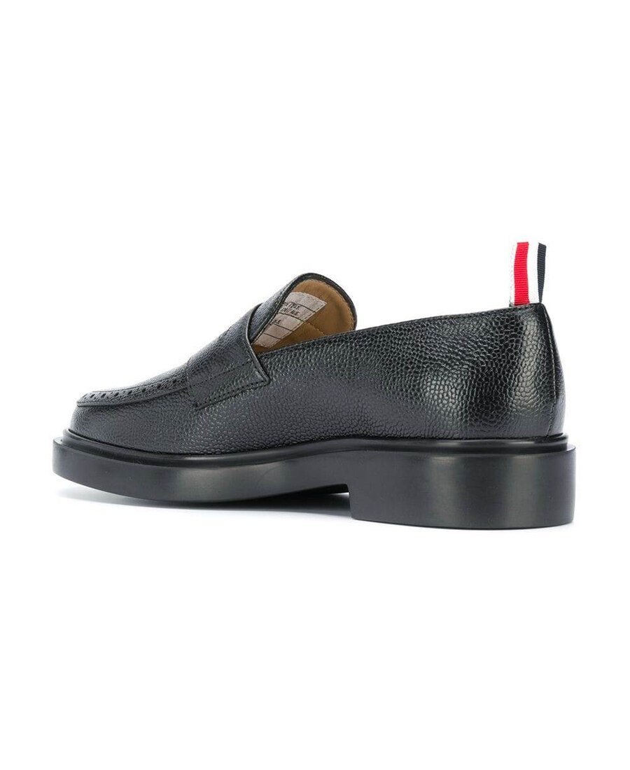 Thom Browne Black Commando Sole Penny Loafers In Black