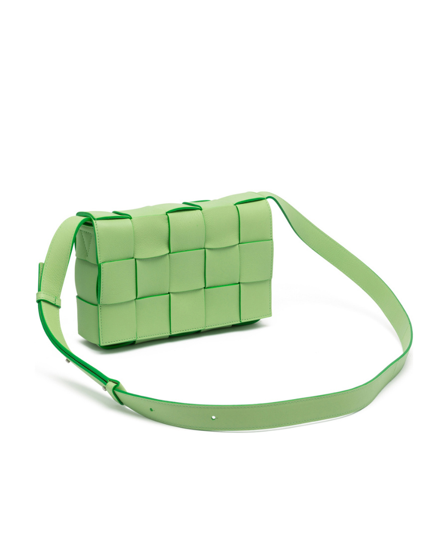 Bottega Veneta Cross-body Woven Design Shoulder Bag In Green