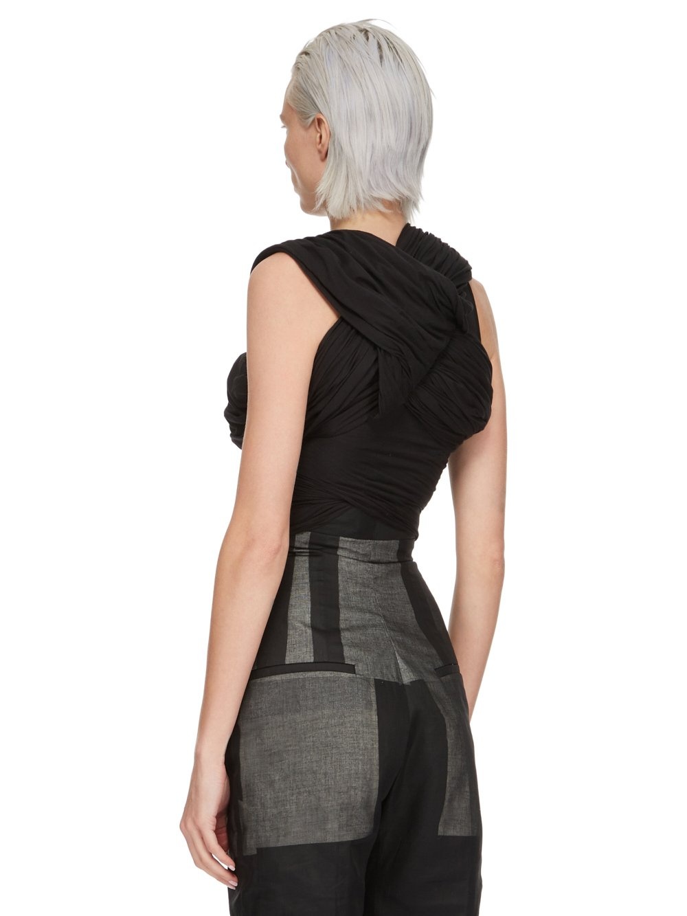 Rick Owens Harness T Draped Top In Black