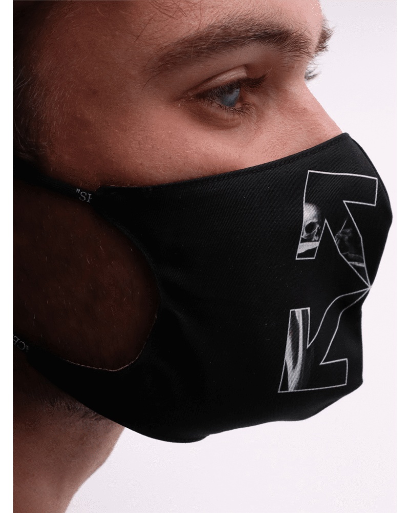 Off-white Caravaggio Arrows-print Face Mask In Black
