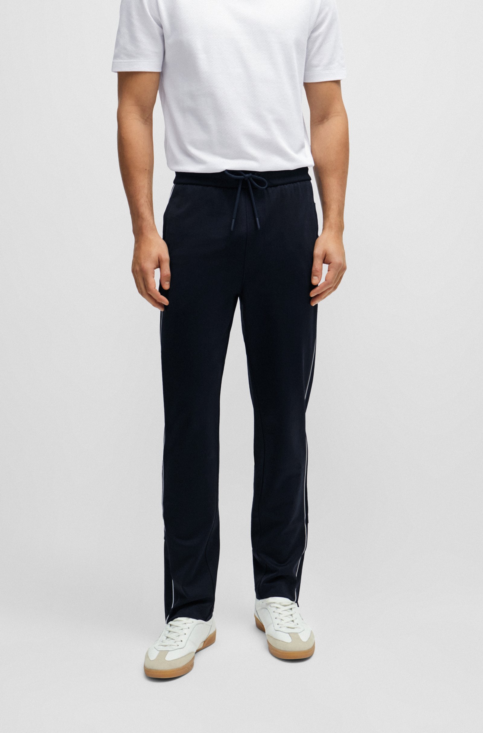 Shop Hugo Boss Lamont Drawstring Track Pants In Black