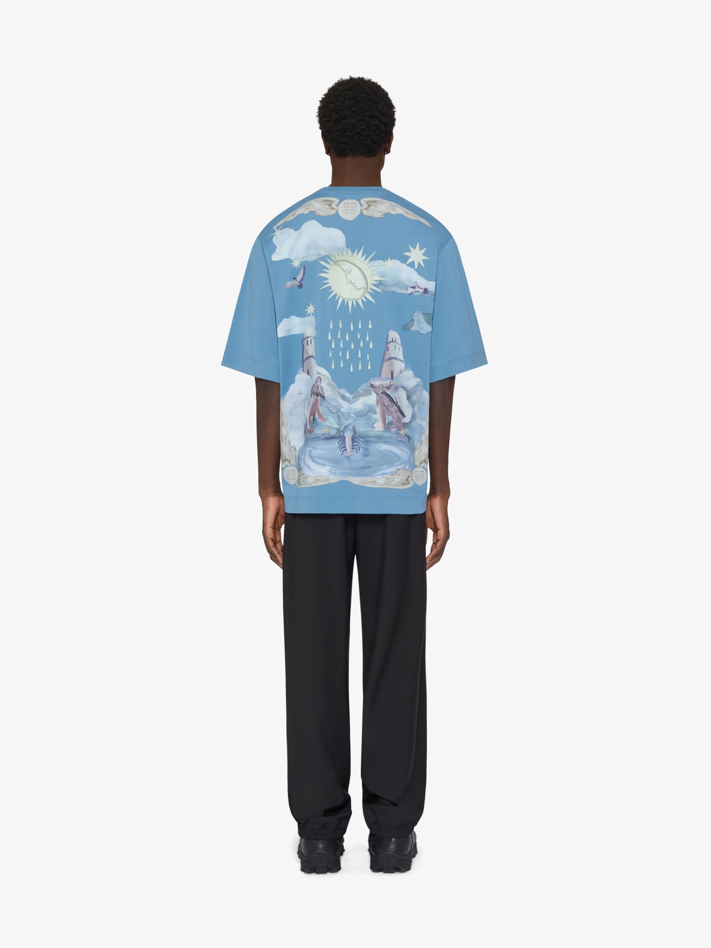 Givenchy T-shirt In Cotton Sun Stars In Blue