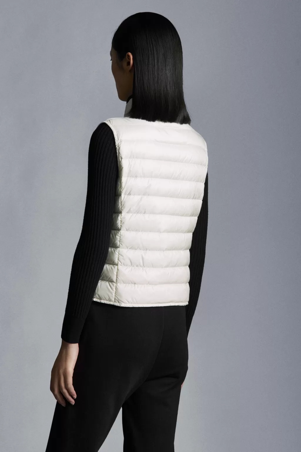 Moncler Igens Logo Patch Quilted Vest In White