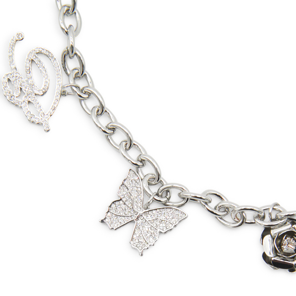 Blumarine Crystal-embellished Chain Belt In White