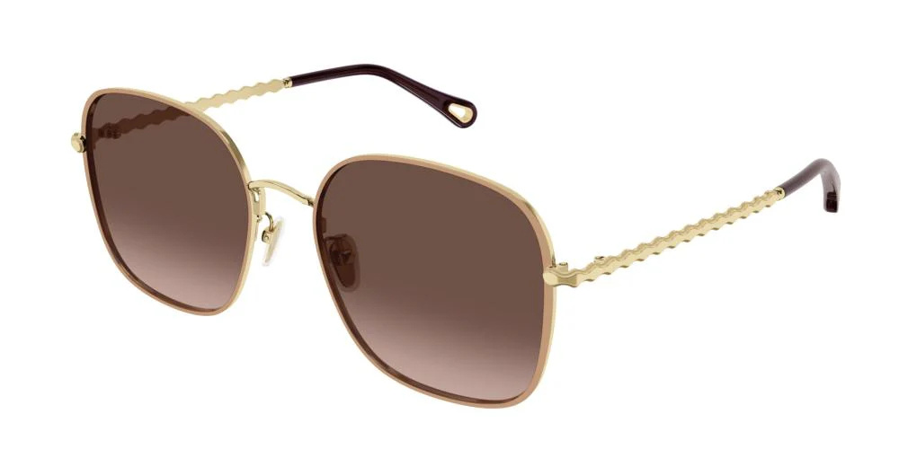 Chloé Eyewear Square Frame Sunglasses In Gold