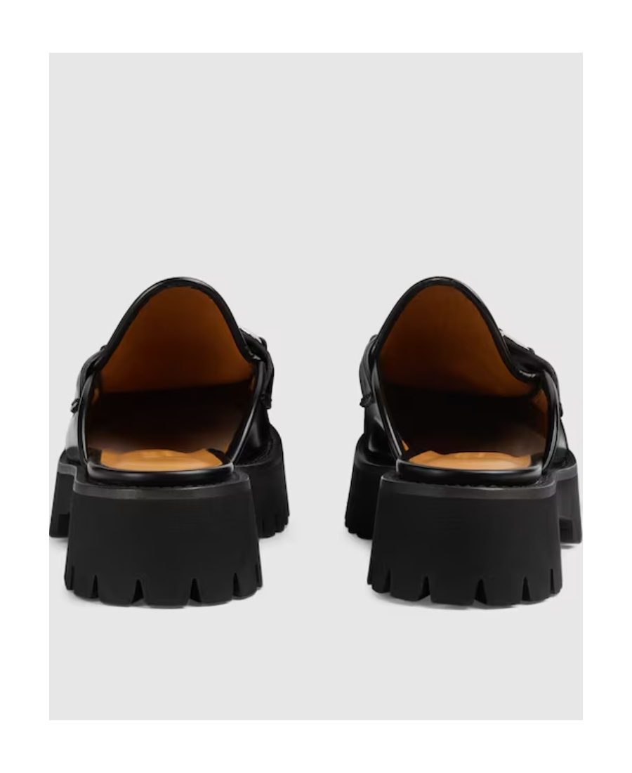 Gucci Horsebit Leather Mules In Black