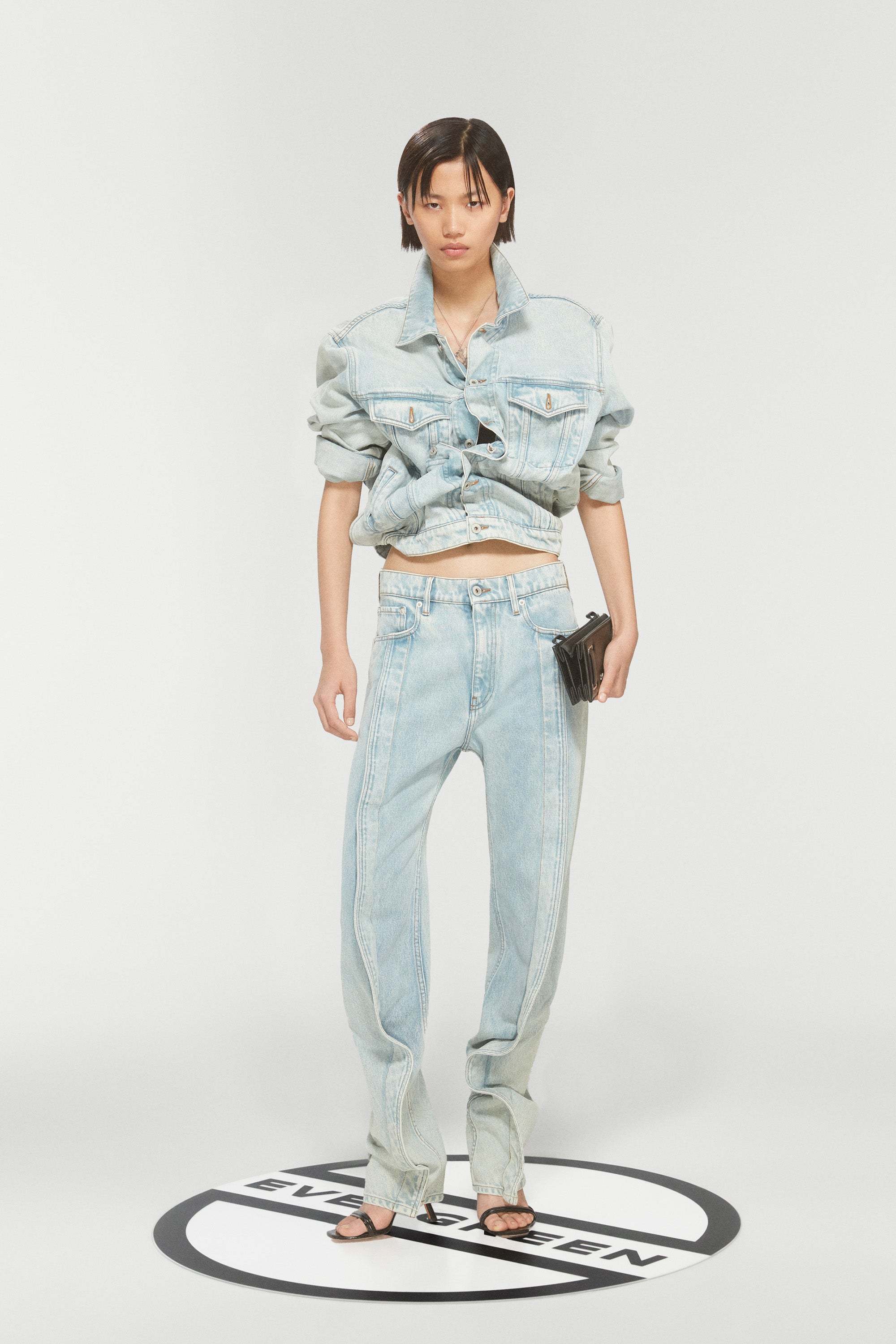 Y/project Belt Ring Banana Jeans In White