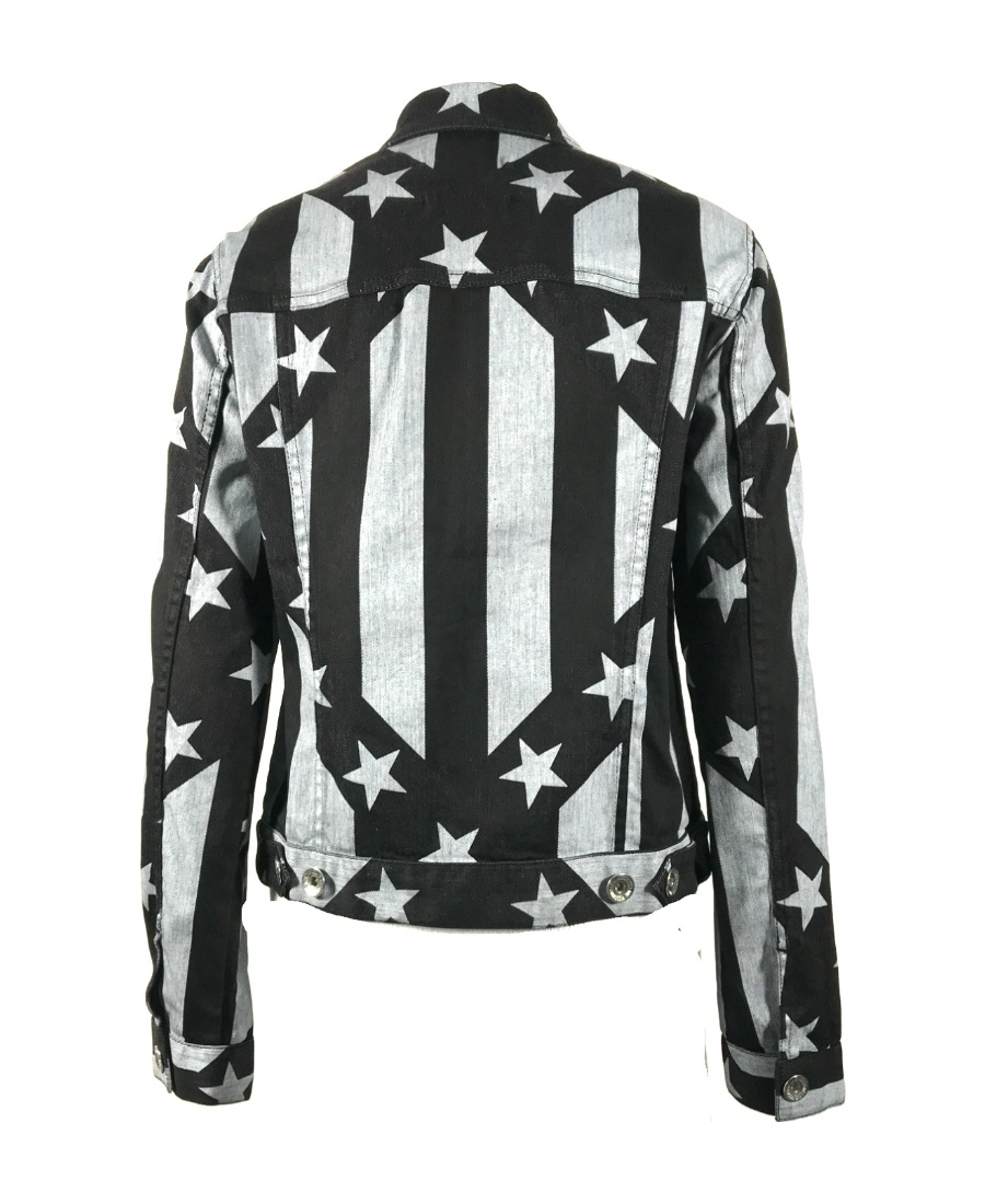 Moschino Logo Denim Jacket In Black