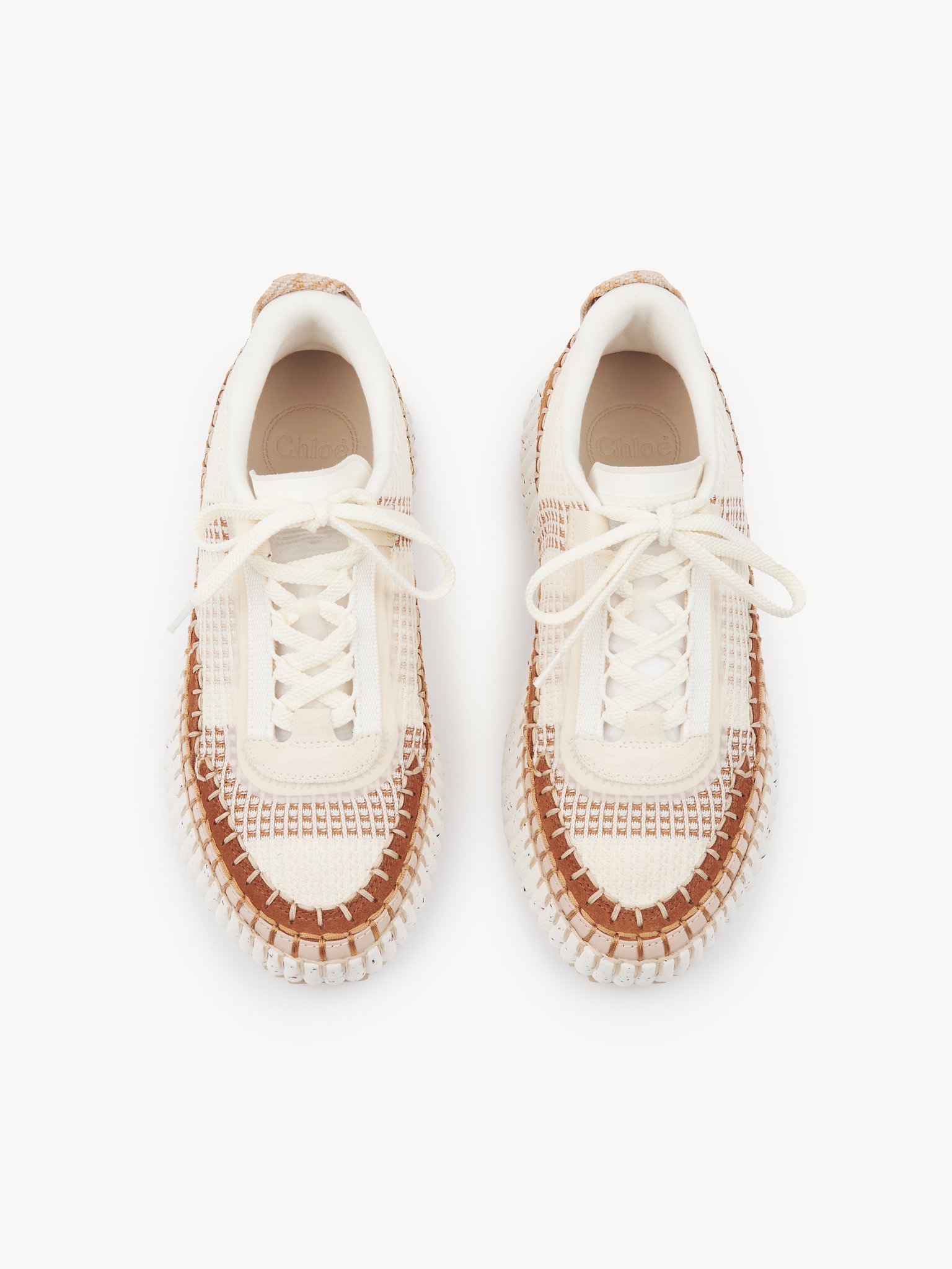Chloé Natural Nama Trainer In Recycled Nylon Women In Multi