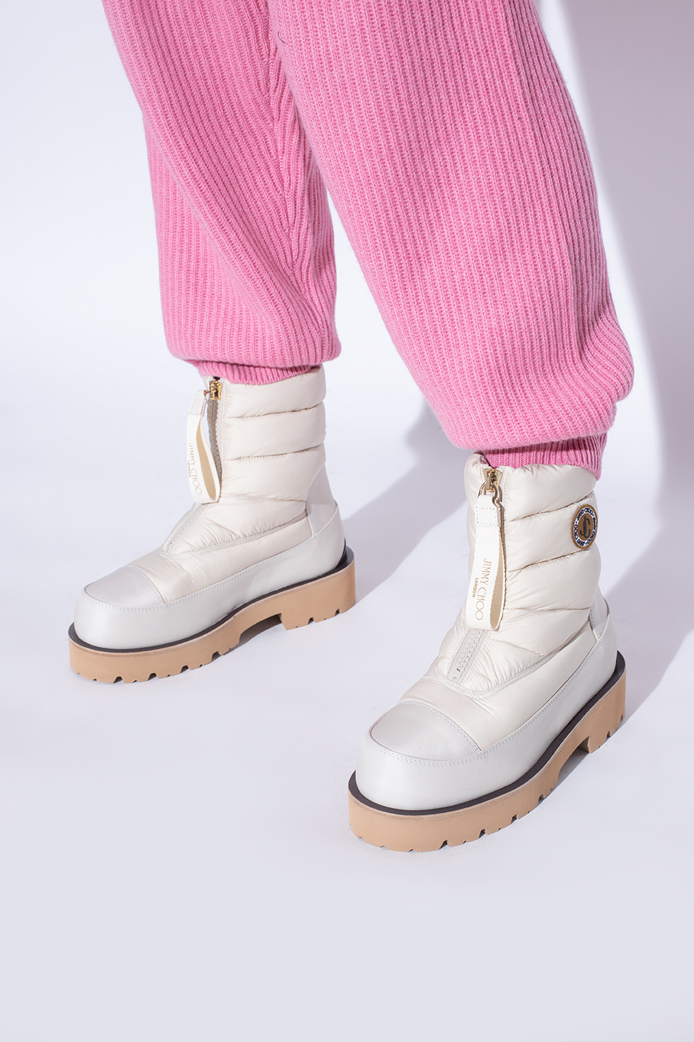 Shop Jimmy Choo Kai Padded Boots In White