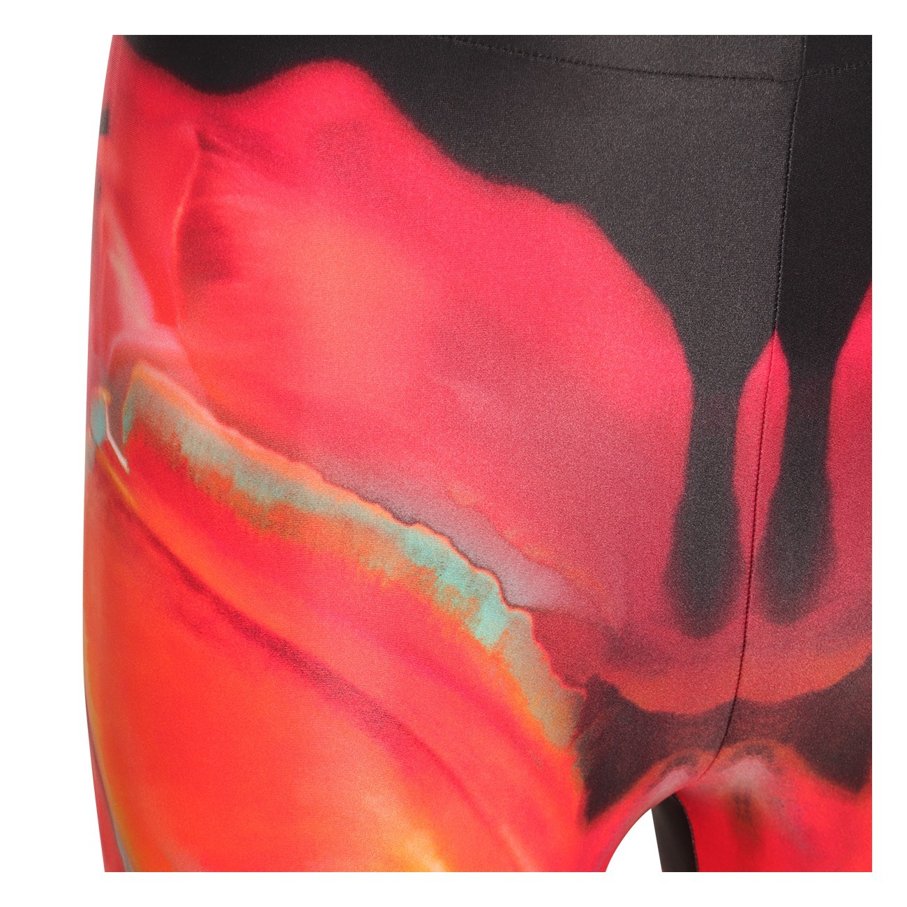 Alexander Mcqueen Abstract-print Leggings In Black