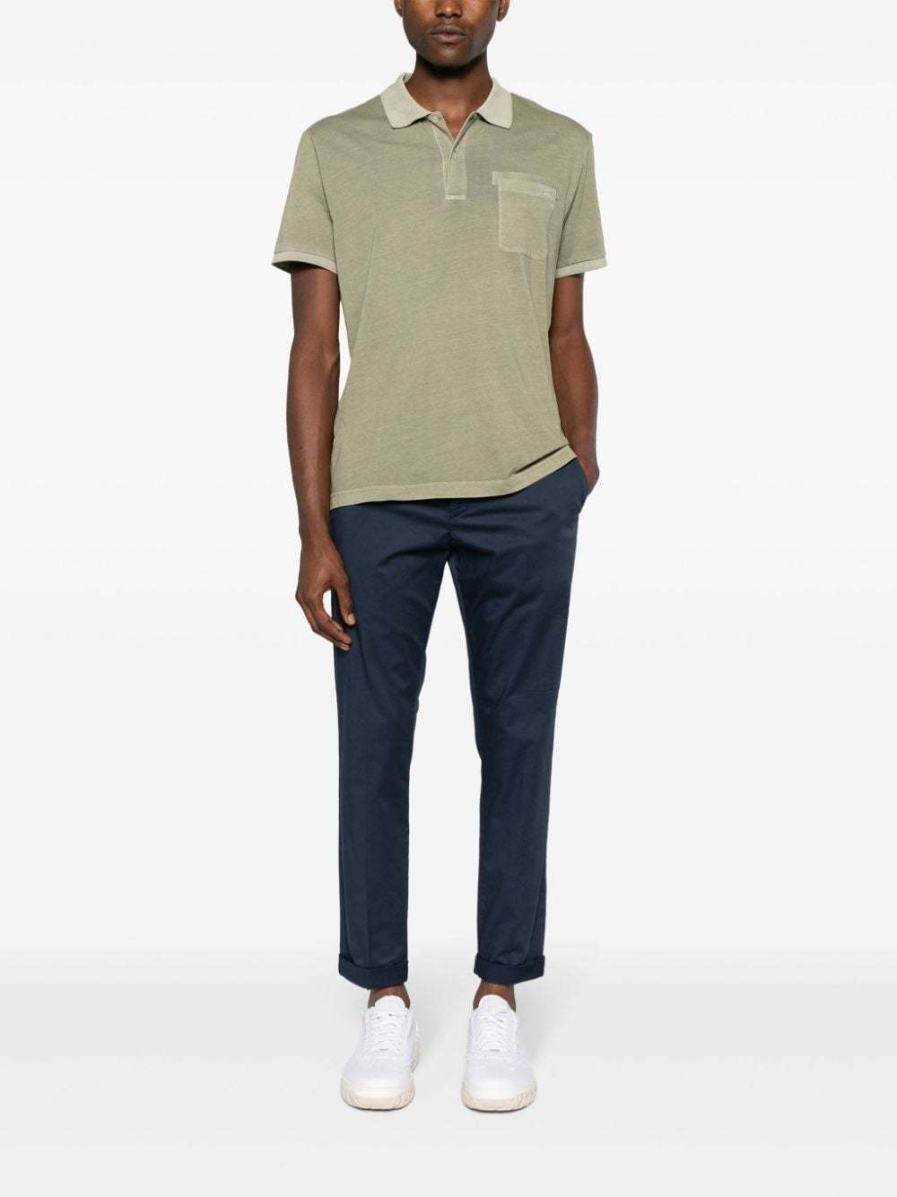 Dondup Mid-rise Tapered Chinos In Blue