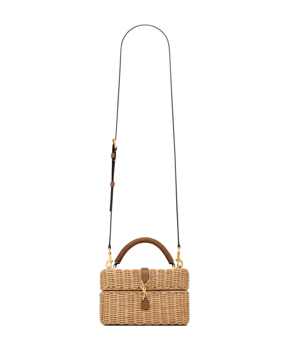 Saint Laurent Gaby Vanity Bag In Osier In Brown