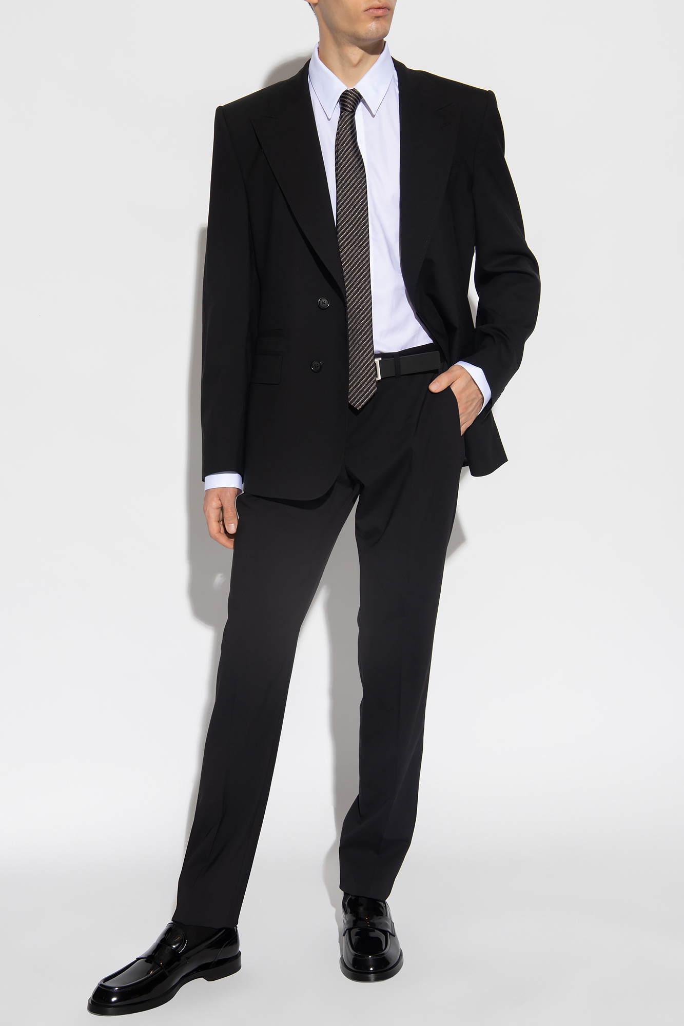 Ferragamo Lapel Long-sleeved Shirt In White