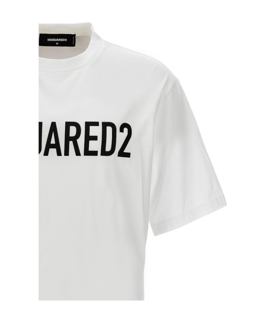 Shop Dsquared2 Logo-print Cotton T-shirt In White
