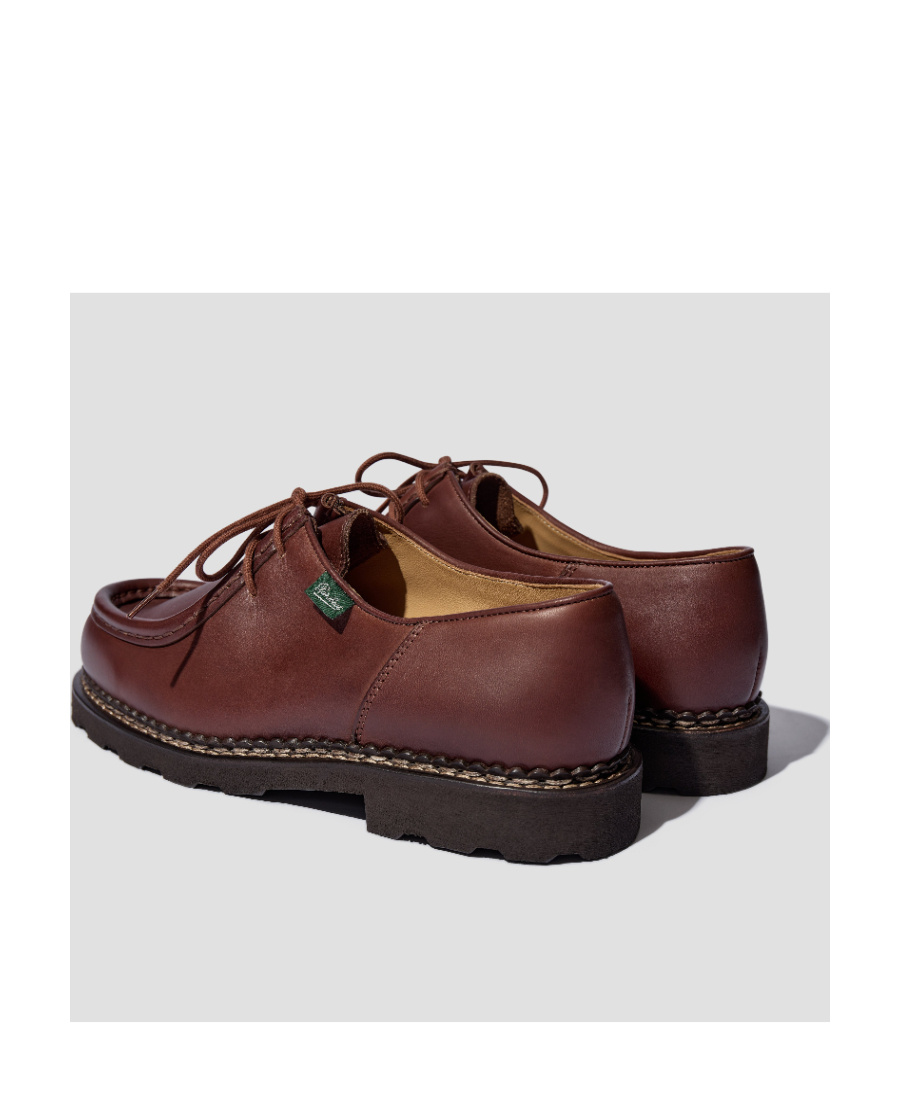 Paraboot Dark Brown Leather Dress Shoes In Brown