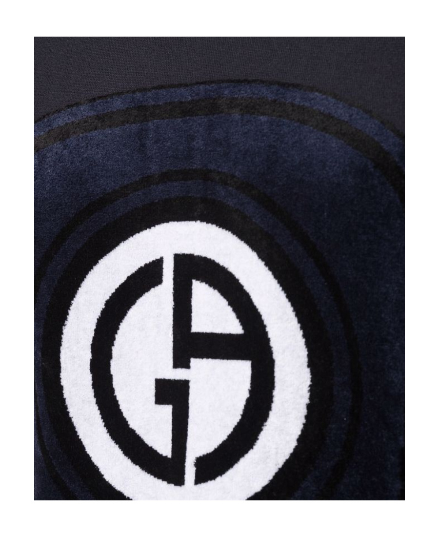 Giorgio Armani Textured-logo Short-sleeve T-shirt In Black