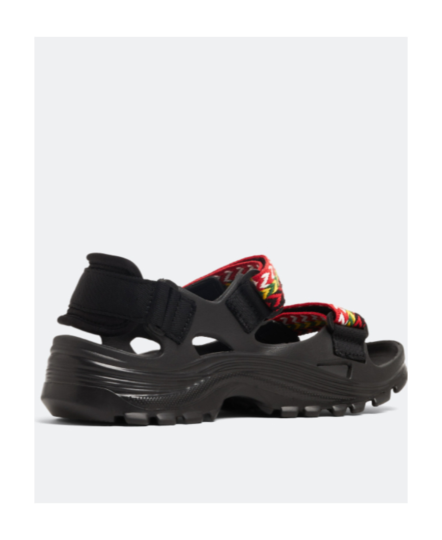 Lanvin Black Suicoke Edition Curb Laces Sandals In Black