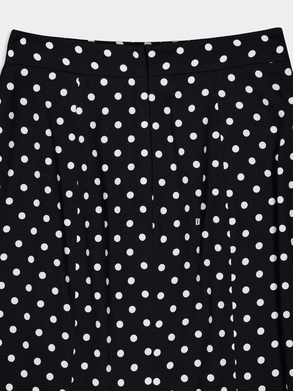 Dolce & Gabbana Capri Polka-dot Charmeuse Pencil Skirt In Black