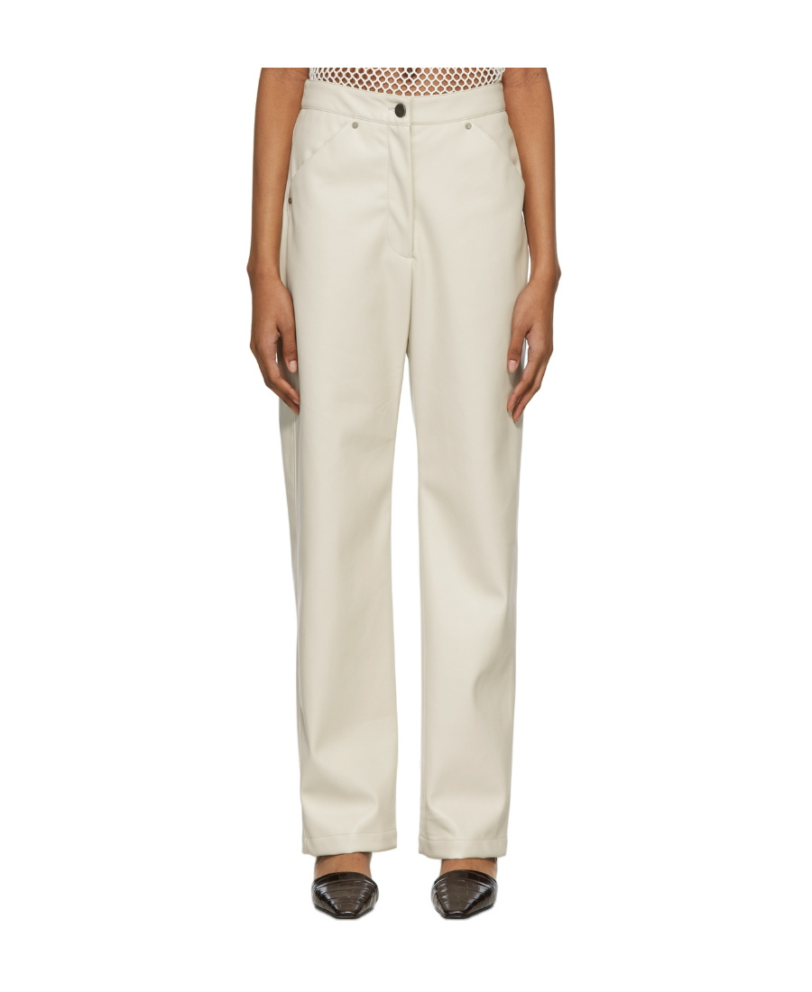 Deveaux Logo High-rise Casual Pants In Nude