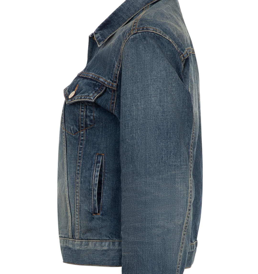 Balenciaga Long-sleeved Denim Coat In Black