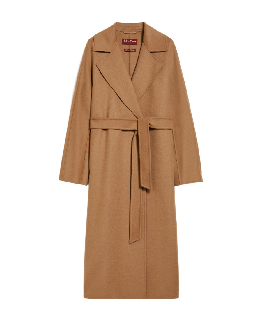 Shop Max Mara Cashmere And Wool Lace Coat In Brown