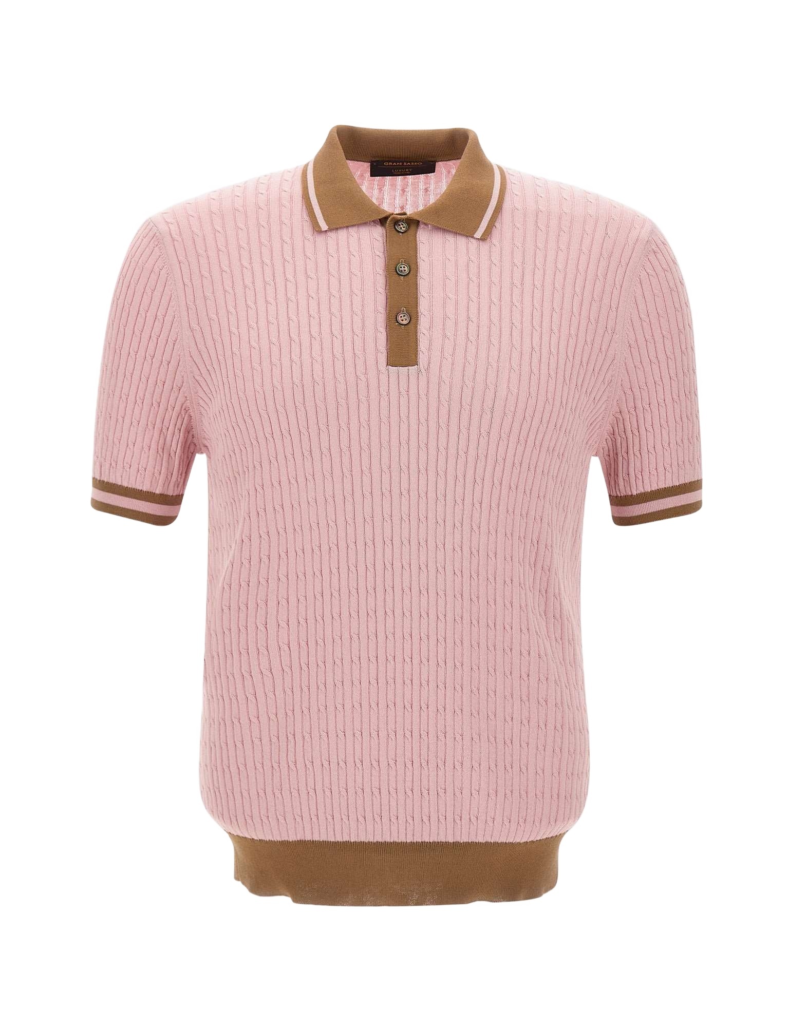 Gran Sasso Cable-knit Polo Shirt