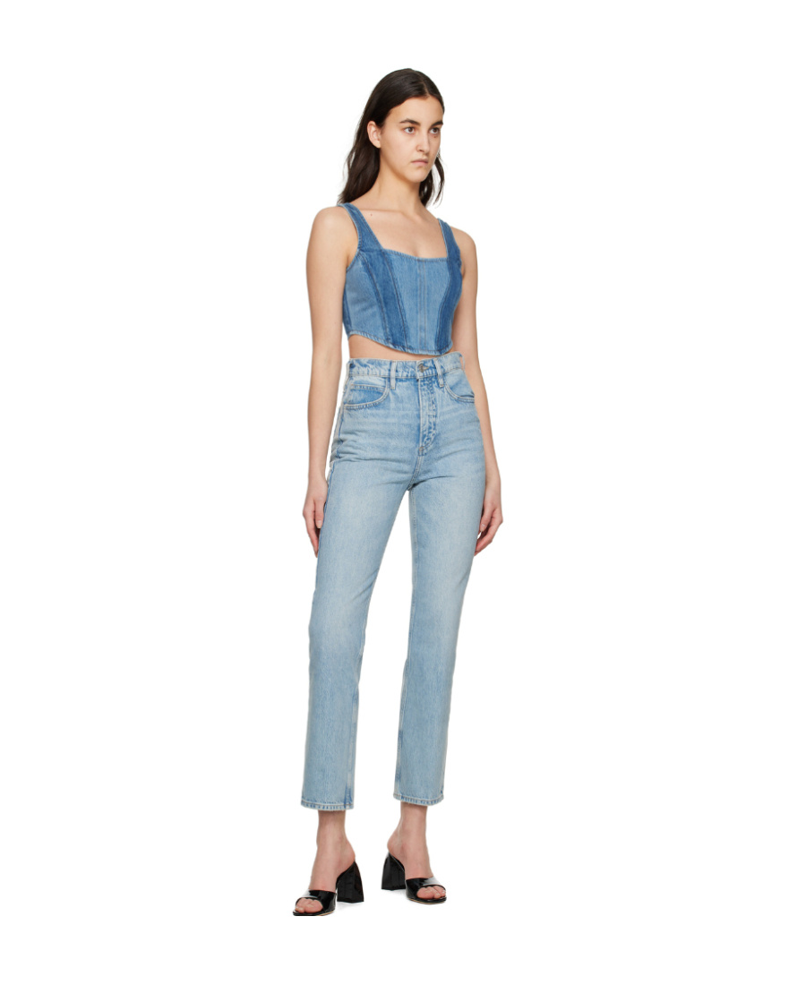 Frame Le High'n' Skinny Straight Jeans In Gray