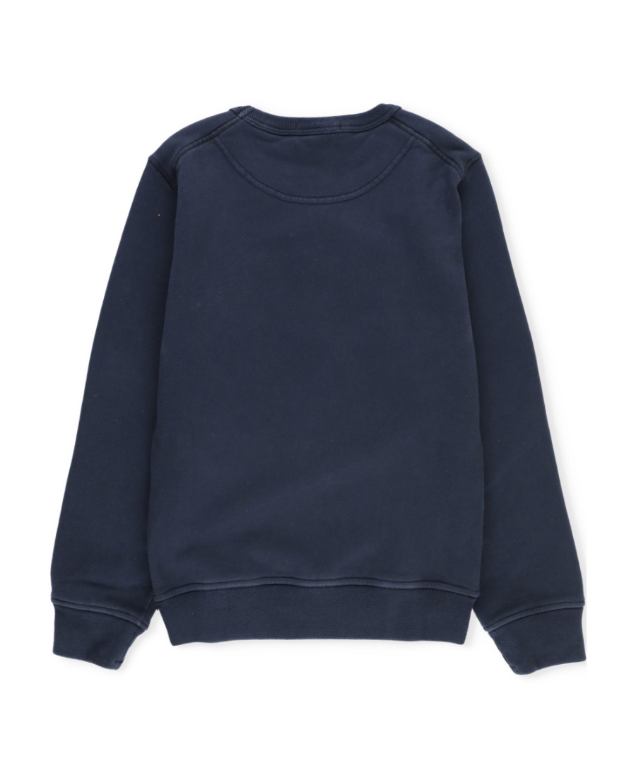 Stone Island Long-sleeved Round-neck Sweater In Blue