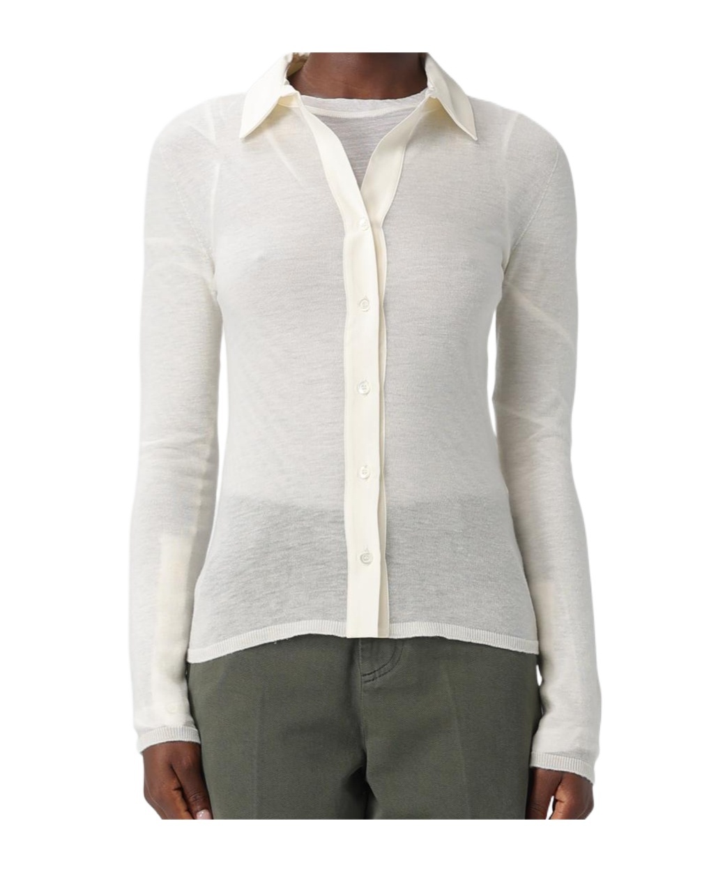 Semicouture Margaux Cardigan In White