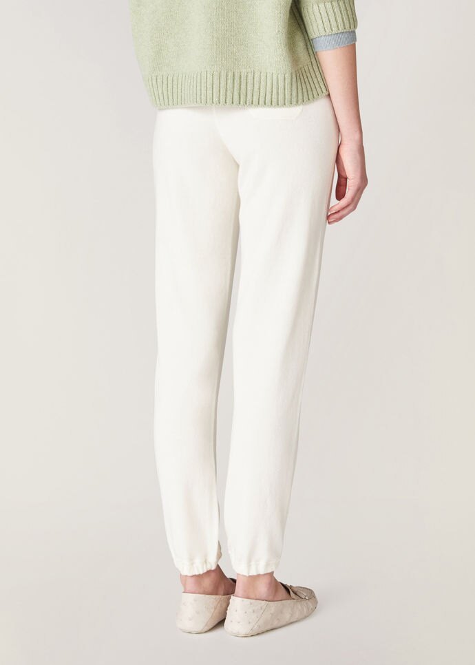 Loro Piana Straight-leg Drawstring Knitted Trousers In White