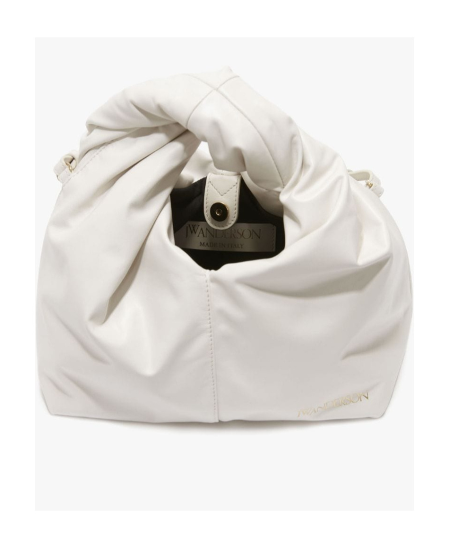 Jw Anderson Mini Twister Leather Crossbody Bag In White