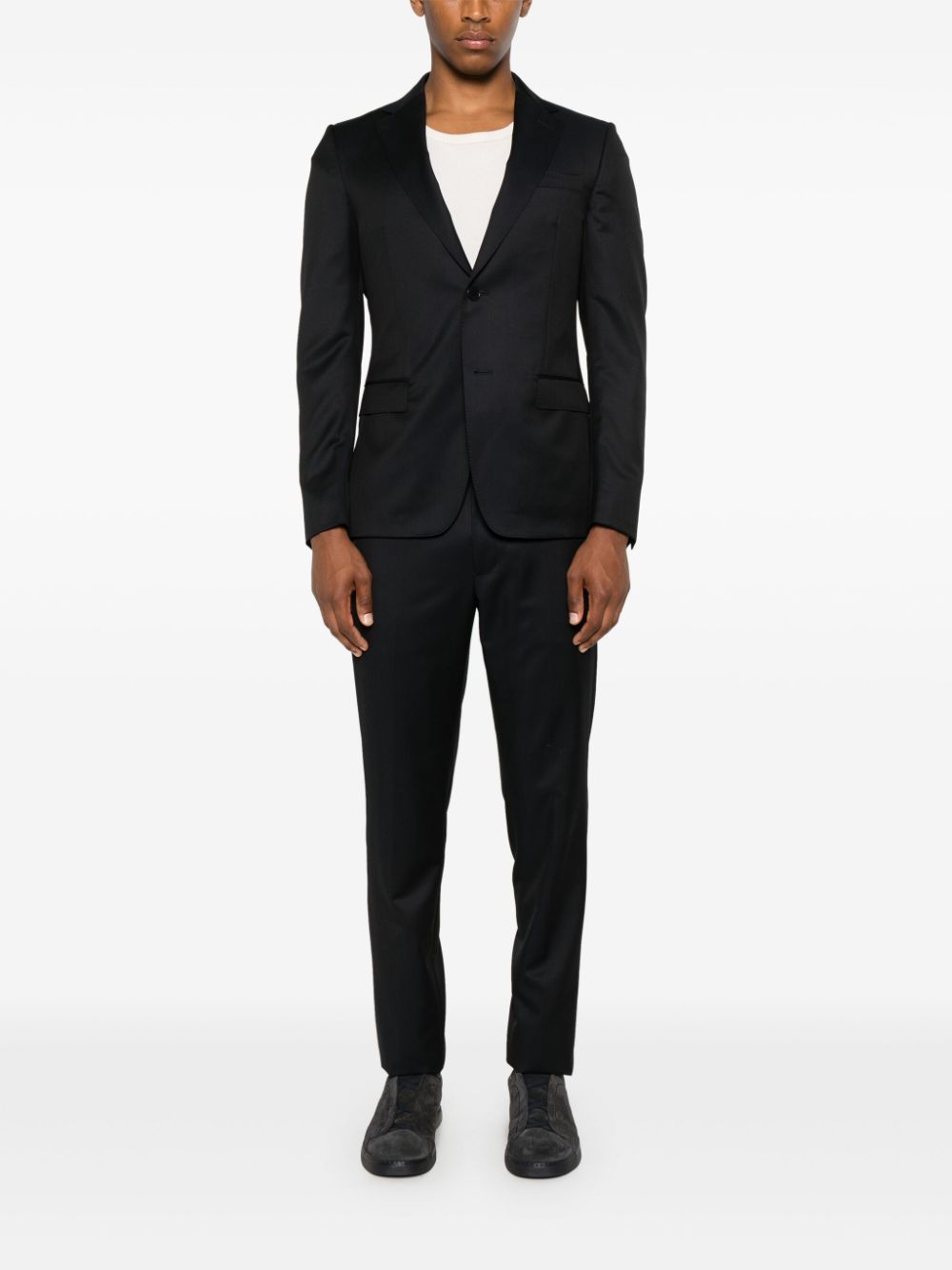 Shop Zegna Single-breasted Suit In Black