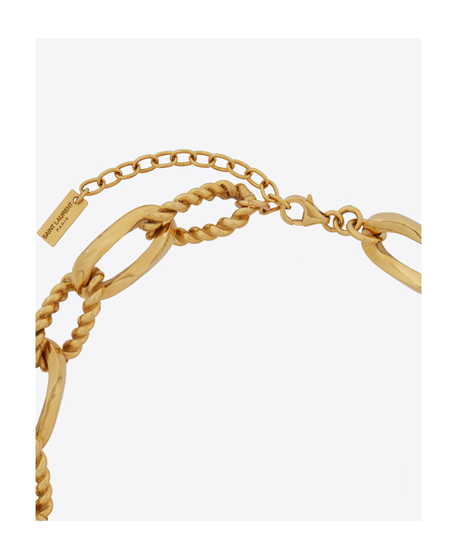 Saint Laurent Gold-plated Chainlink Necklace In Yellow
