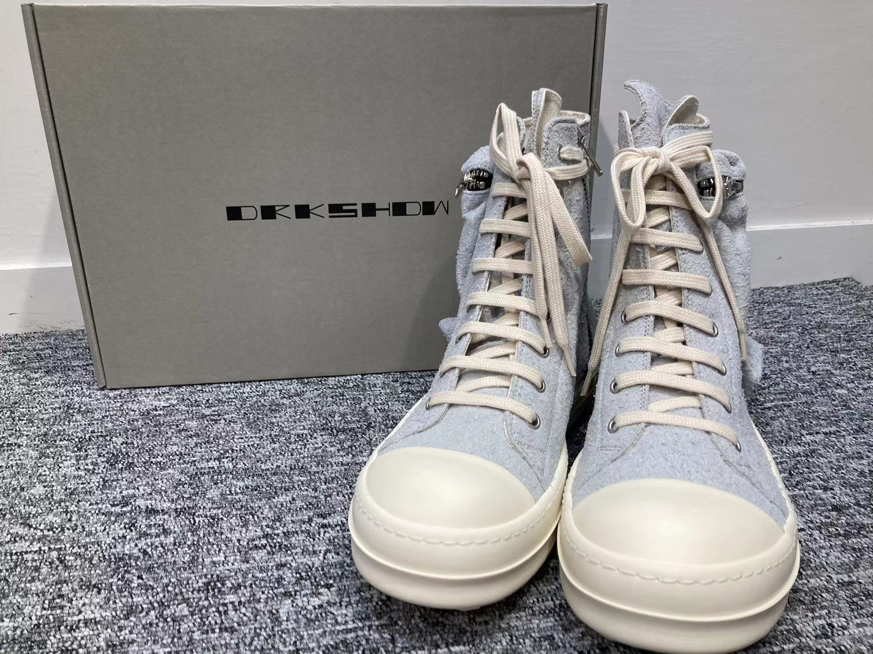 Rick Owens Drkshdw Tie High-top Casual Sneakers In Gray