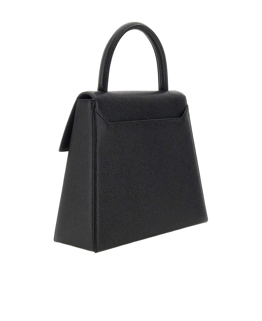 Thom Browne Grained-leather Tote Bag In Black