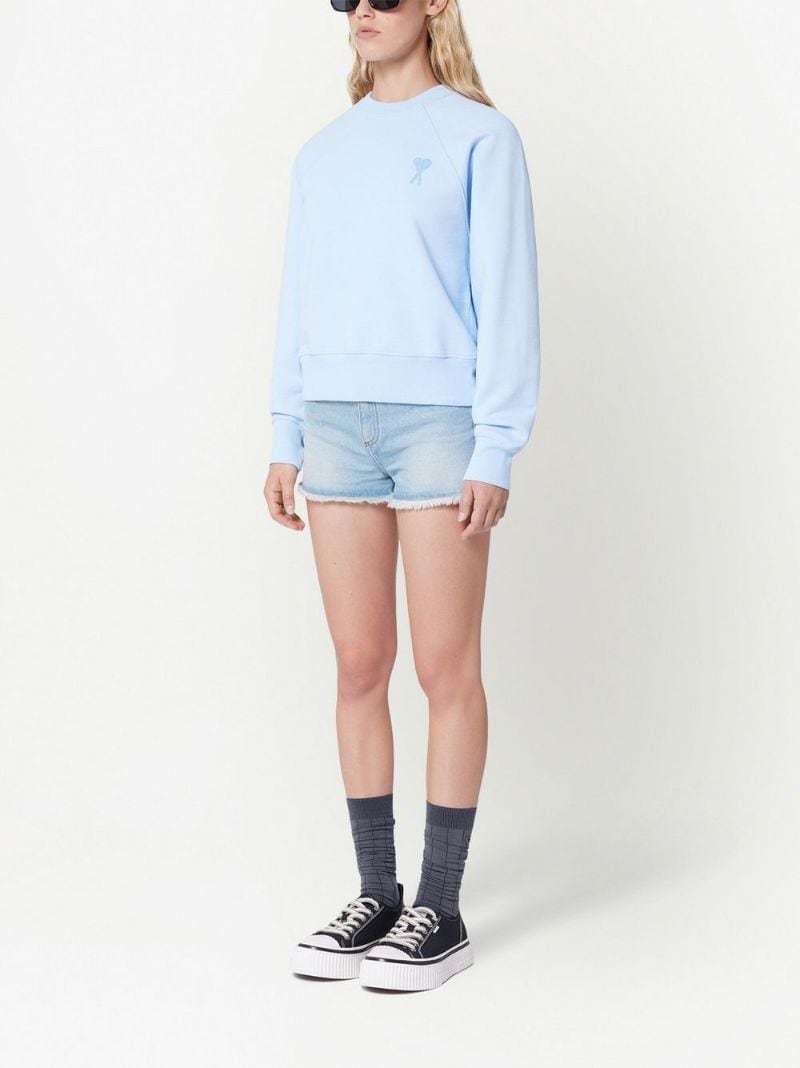 Ami Alexandre Mattiussi Tonal Ami De Coeur Sweatshirt In Blue