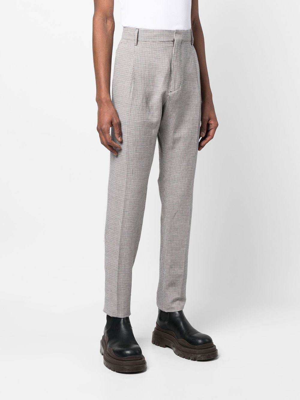 Shop Dsquared2 Tailored Houndstooth Patterned Trousers In Gray